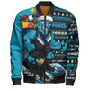 Port Adelaide Bomber Jacket Christmas Holiday Santa Rides The Waves