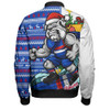 Western Bulldogs Bomber Jacket Christmas Holiday Santa Rides The Waves