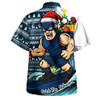 Carlton Hawaiian Shirt Christmas Holiday Santa Rides The Waves