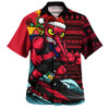Essendon Hawaiian Shirt Christmas Holiday Santa Rides The Waves