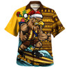 Hawthorn Hawaiian Shirt Christmas Holiday Santa Rides The Waves