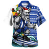 North Melbourne Hawaiian Shirt Christmas Holiday Santa Rides The Waves