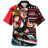 St Kilda Hawaiian Shirt Christmas Holiday Santa Rides The Waves