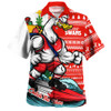 Sydney Swans Hawaiian Shirt Christmas Holiday Santa Rides The Waves