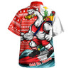 Sydney Swans Hawaiian Shirt Christmas Holiday Santa Rides The Waves