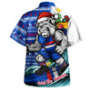 Western Bulldogs Hawaiian Shirt Christmas Holiday Santa Rides The Waves