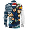 Carlton Long Sleeve Shirt Christmas Holiday Santa Rides The Waves