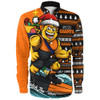 GWS GIANTS Long Sleeve Shirt Christmas Holiday Santa Rides The Waves