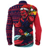 Melbourne Long Sleeve Shirt Christmas Holiday Santa Rides The Waves