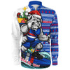 Western Bulldogs Long Sleeve Shirt Christmas Holiday Santa Rides The Waves
