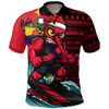 Essendon Polo Shirt Christmas Holiday Santa Rides The Waves