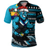 Port Adelaide Polo Shirt Christmas Holiday Santa Rides The Waves