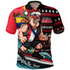 St Kilda Polo Shirt Christmas Holiday Santa Rides The Waves