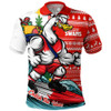 Sydney Swans Polo Shirt Christmas Holiday Santa Rides The Waves