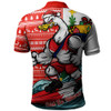 Sydney Swans Polo Shirt Christmas Holiday Santa Rides The Waves