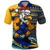 West Coast Eagles Polo Shirt Christmas Holiday Santa Rides The Waves