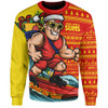 Gold Coast SUNS Sweatshirt Christmas Holiday Santa Rides The Waves