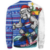 Western Bulldogs Sweatshirt Christmas Holiday Santa Rides The Waves