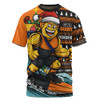 GWS GIANTS T-Shirt Christmas Holiday Santa Rides The Waves
