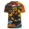 GWS GIANTS T-Shirt Christmas Holiday Santa Rides The Waves