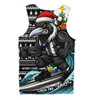 Collingwood Men Singlet Christmas Holiday Santa Rides The Waves