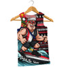 St Kilda Men Singlet Christmas Holiday Santa Rides The Waves