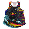 Adelaide Crows Women Racerback Singlet Christmas Holiday Santa Rides The Waves