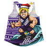 Fremantle Women Racerback Singlet Christmas Holiday Santa Rides The Waves