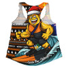 GWS GIANTS Women Racerback Singlet Christmas Holiday Santa Rides The Waves