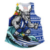 North Melbourne Women Racerback Singlet Christmas Holiday Santa Rides The Waves