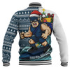 Carlton Baseball Jacket Christmas Holiday Santa Rides The Waves