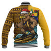 Hawthorn Baseball Jacket Christmas Holiday Santa Rides The Waves
