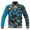 Port Adelaide Baseball Jacket Christmas Holiday Santa Rides The Waves