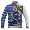 Western Bulldogs Baseball Jacket Christmas Holiday Santa Rides The Waves