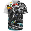 Collingwood Baseball Shirt Christmas Holiday Santa Rides The Waves