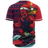 Melbourne Baseball Shirt Christmas Holiday Santa Rides The Waves
