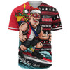 St Kilda Baseball Shirt Christmas Holiday Santa Rides The Waves