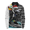 Collingwood Long Sleeve Polo Shirt Christmas Holiday Santa Rides The Waves