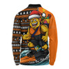 GWS GIANTS Long Sleeve Polo Shirt Christmas Holiday Santa Rides The Waves