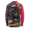 Adelaide Crows Long Sleeve T-shirt Christmas Holiday Santa Rides The Waves