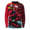 Essendon Long Sleeve T-shirt Christmas Holiday Santa Rides The Waves