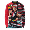St Kilda Long Sleeve T-shirt Christmas Holiday Santa Rides The Waves