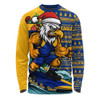 West Coast Eagles Long Sleeve T-shirt Christmas Holiday Santa Rides The Waves