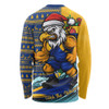 West Coast Eagles Long Sleeve T-shirt Christmas Holiday Santa Rides The Waves