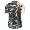 Collingwood Rugby Jersey Christmas Holiday Santa Rides The Waves