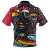Adelaide Crows Zip Polo Shirt Christmas Holiday Santa Rides The Waves
