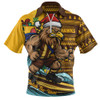 Hawthorn Zip Polo Shirt Christmas Holiday Santa Rides The Waves