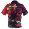 Melbourne Zip Polo Shirt Christmas Holiday Santa Rides The Waves