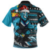Port Adelaide Zip Polo Shirt Christmas Holiday Santa Rides The Waves