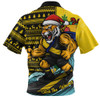 Richmond Zip Polo Shirt Christmas Holiday Santa Rides The Waves